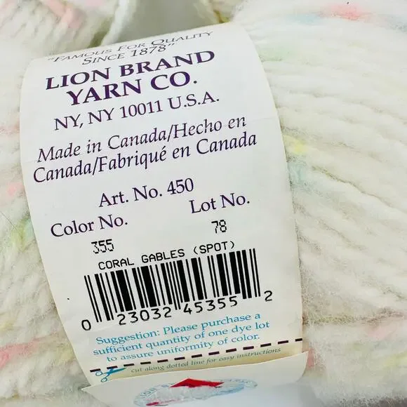 7 Vintage Lion Brand Baby Jiffy Quick & Easy Mohair Look Yarn CORAL GABLES SPOT - Picture 7 of 13